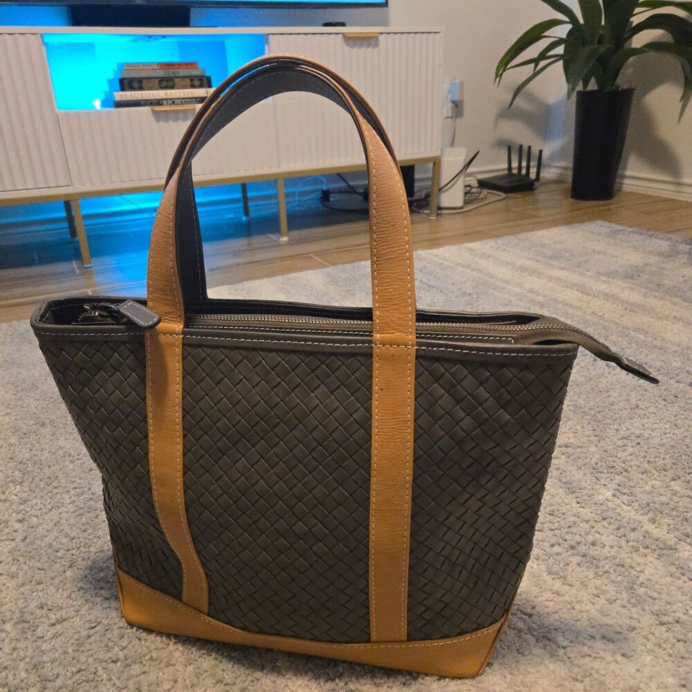 Lance New York Wooven Gray leather Tote